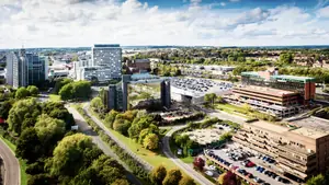 Aerial view of Basingstoke town centre